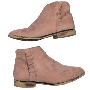 Girl's Suede Ankle Boots - Pink
